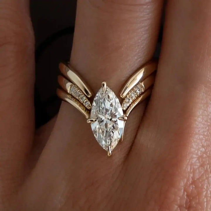 Main shot of the marquise-cut zirconia ring