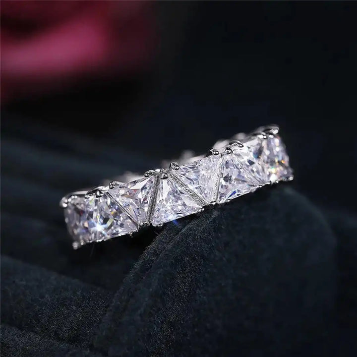 Ring worn on a model's hand