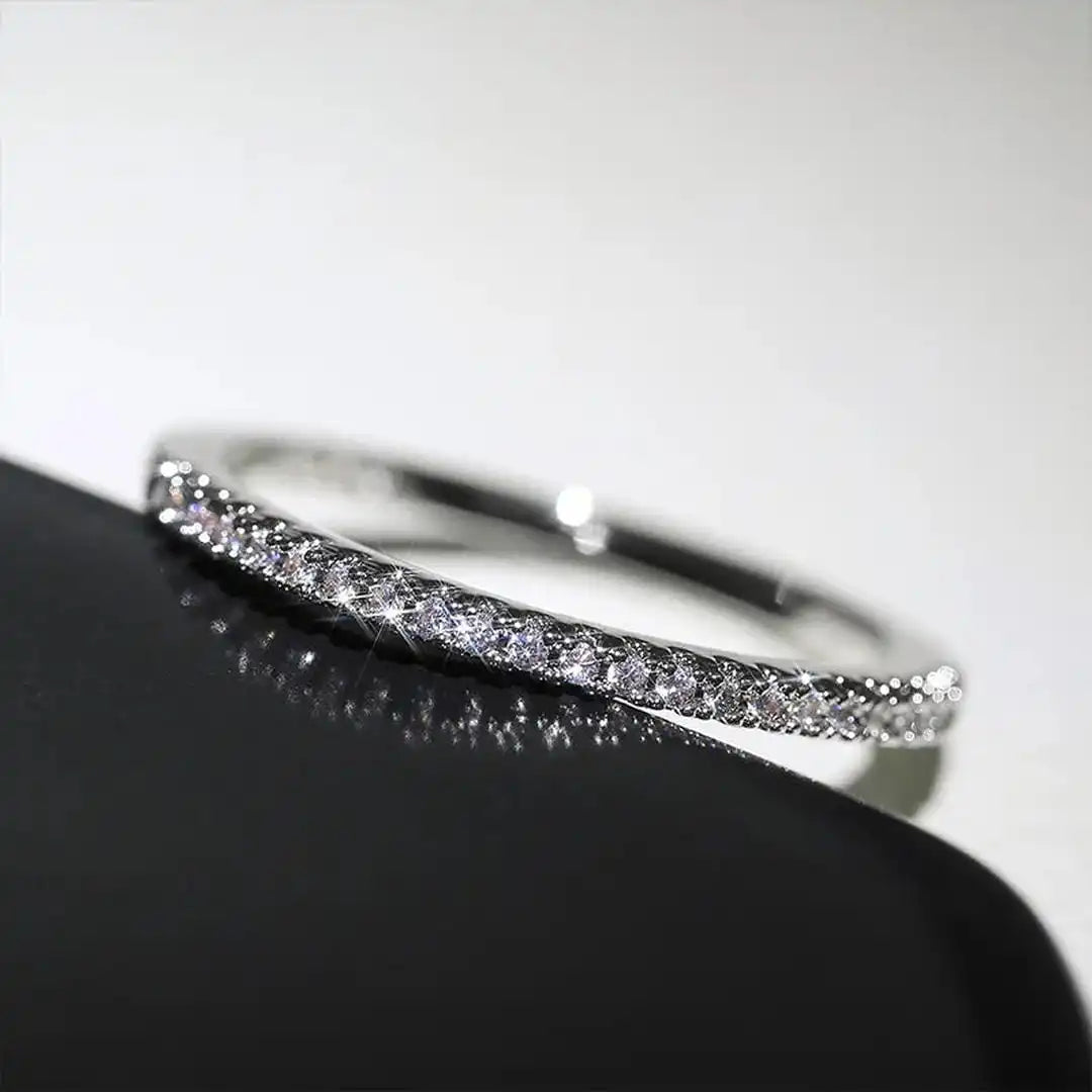 Ring displayed on a jewellery stand