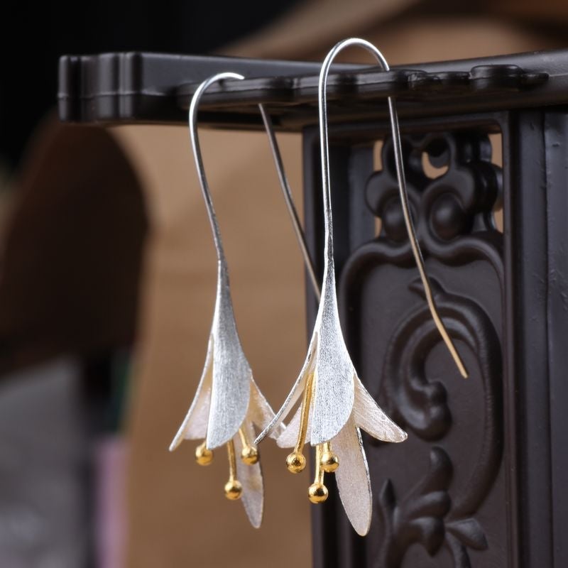 Exclusive Silver Floral Earrings