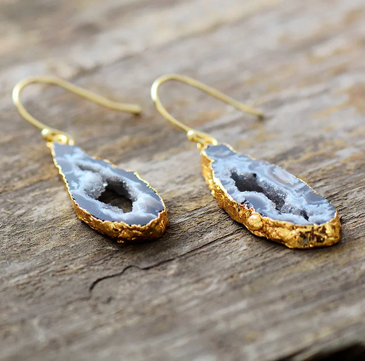 Druzy Geode Teardrop Earrings