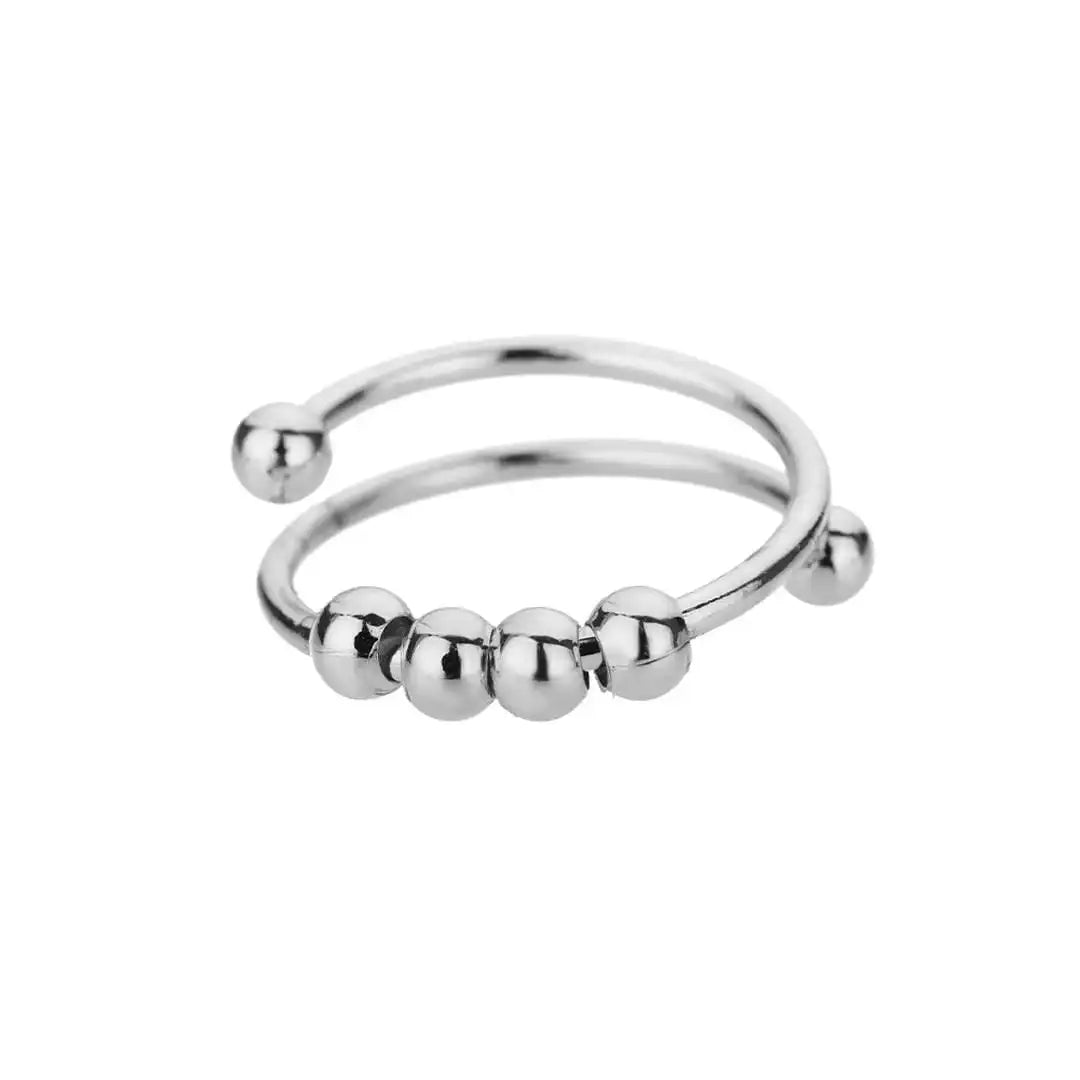 Ring laid flat on a neutral background