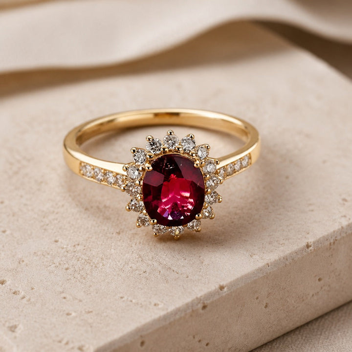 Main shot of the red crystal halo ring