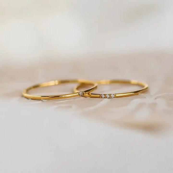 Ring worn on a model's hand