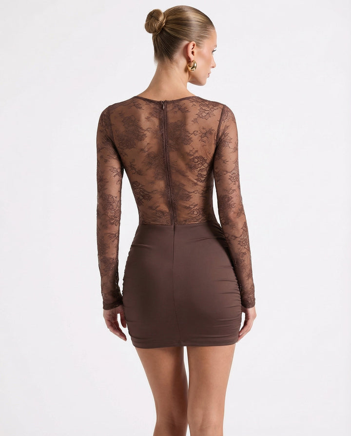 Lace Rush Mini Dress - women's mini dress, back view