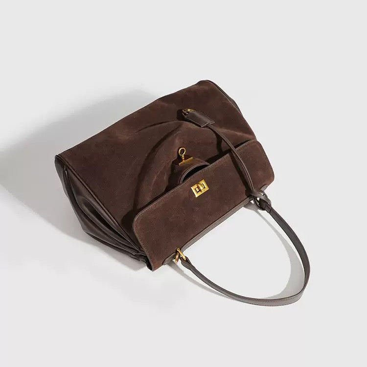 ARIA | Genuine Leather — women's leather handbag, side view