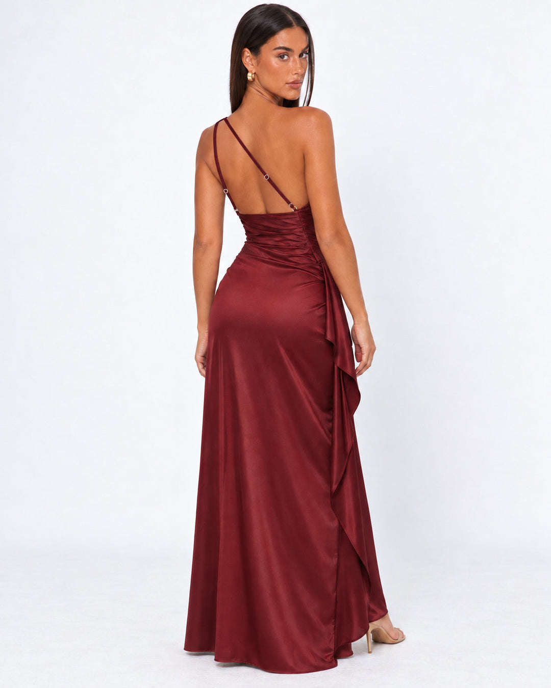 Main Event Satin Maxi Dress - women's maxi dress, full outfit view