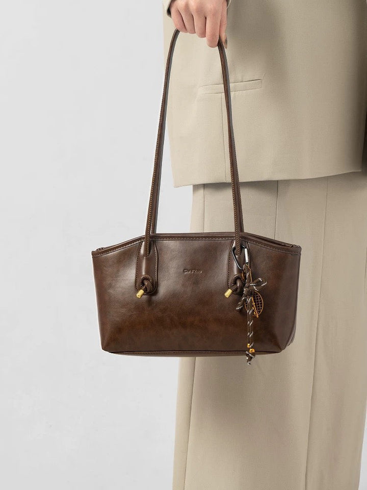Espresso Muse Bag — women's bag, close view of the hem