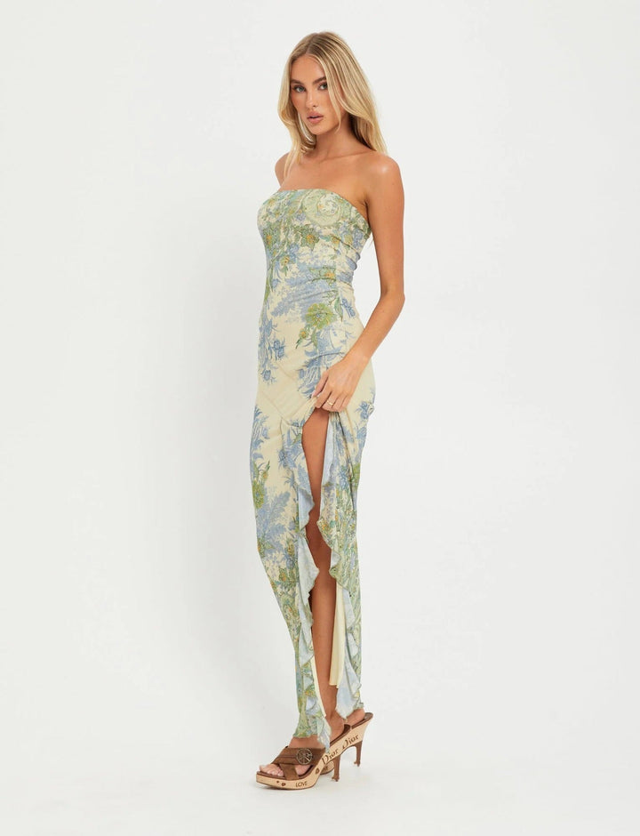 Bloom Strapless Maxi Dress - women's maxi dress, back view
