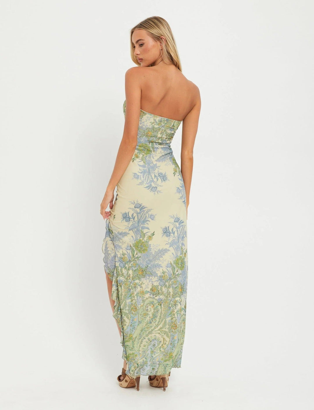 Bloom Strapless Maxi Dress - women's maxi dress, side view
