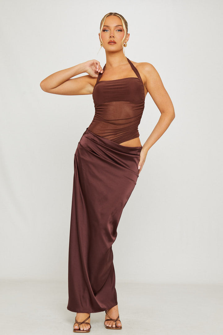 Cocoa Muse Maxi Dress - women's maxi dress, front view