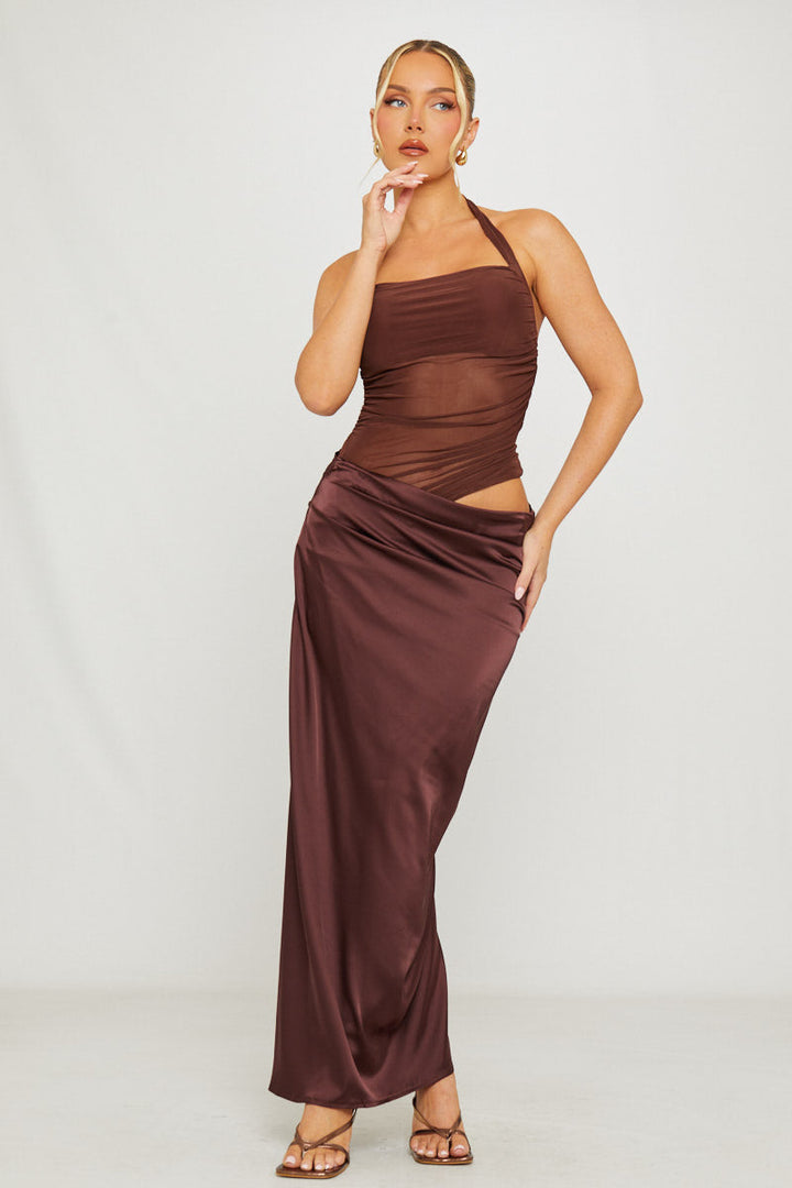 Cocoa Muse Maxi Dress - women's maxi dress, back view