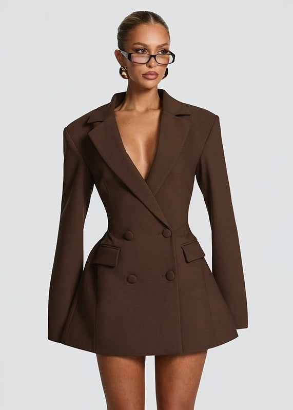 After Dark Blazer Mini Dress - women's mini dress, skirt detail