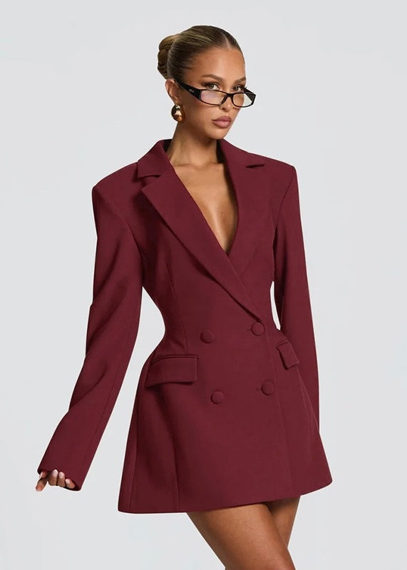 After Dark Blazer Mini Dress - women's mini dress, shoulder detail