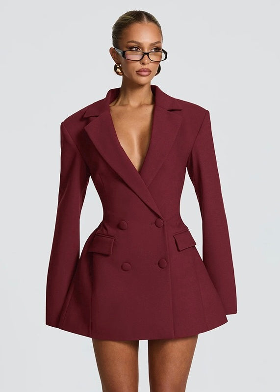 After Dark Blazer Mini Dress - women's mini dress, bodice detail