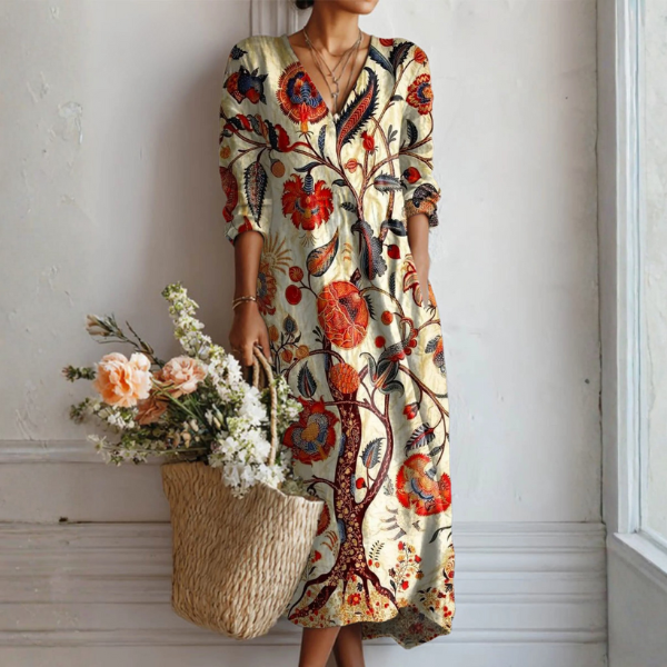 Kendra Bohemian Comfort Dress — front view