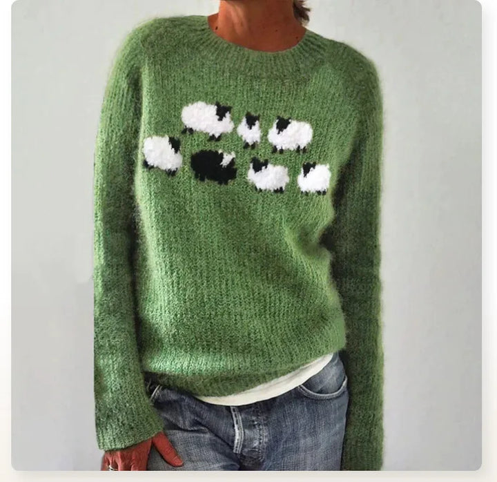 Amelia Cozy Retro Sweater — detail view