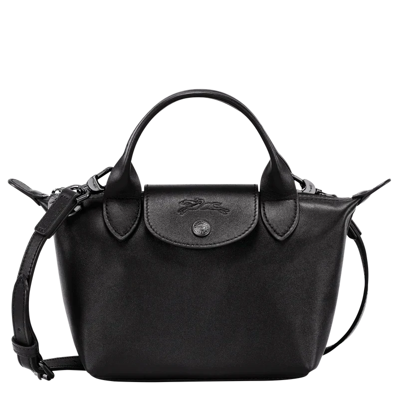 Longchamp Le Pliage Xtra XS Leather Top Handle Bag Black
