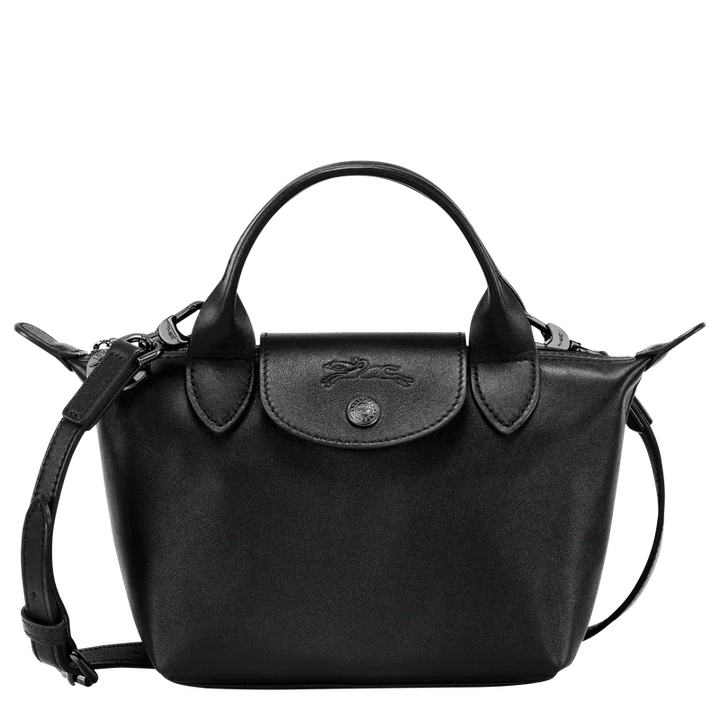 Longchamp Le Pliage Xtra XS Leather Top Handle Bag Black