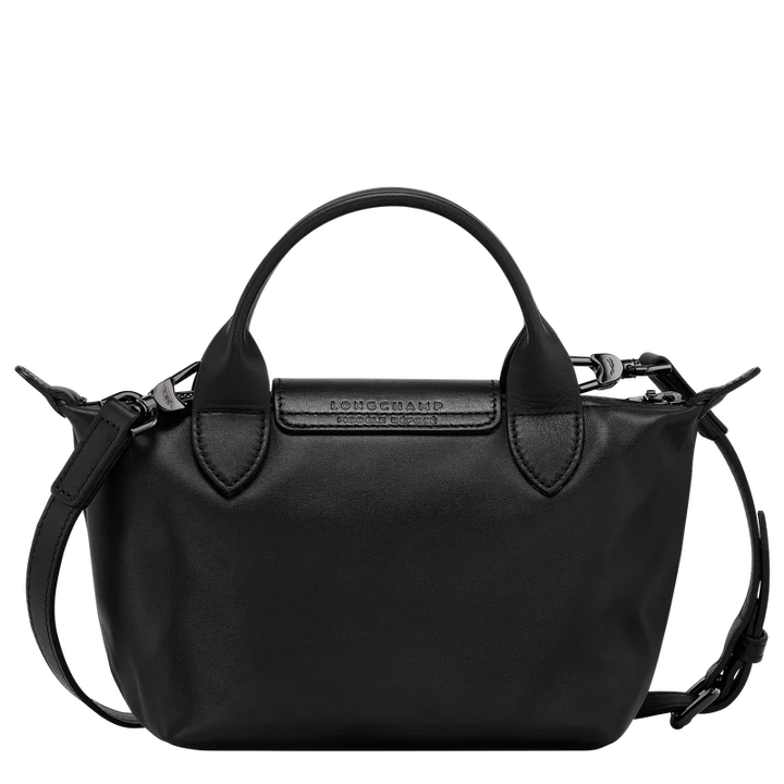 Longchamp Le Pliage Xtra XS Leather Top Handle Bag Black Back View