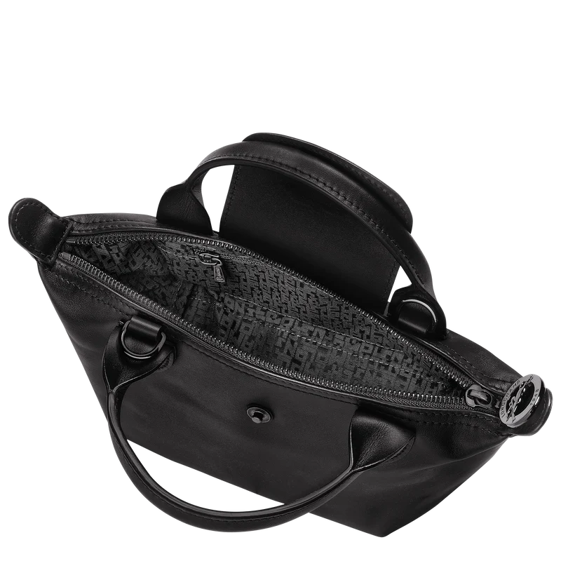 Longchamp Le Pliage Xtra XS Leather Top Handle Bag Black Interior Detail