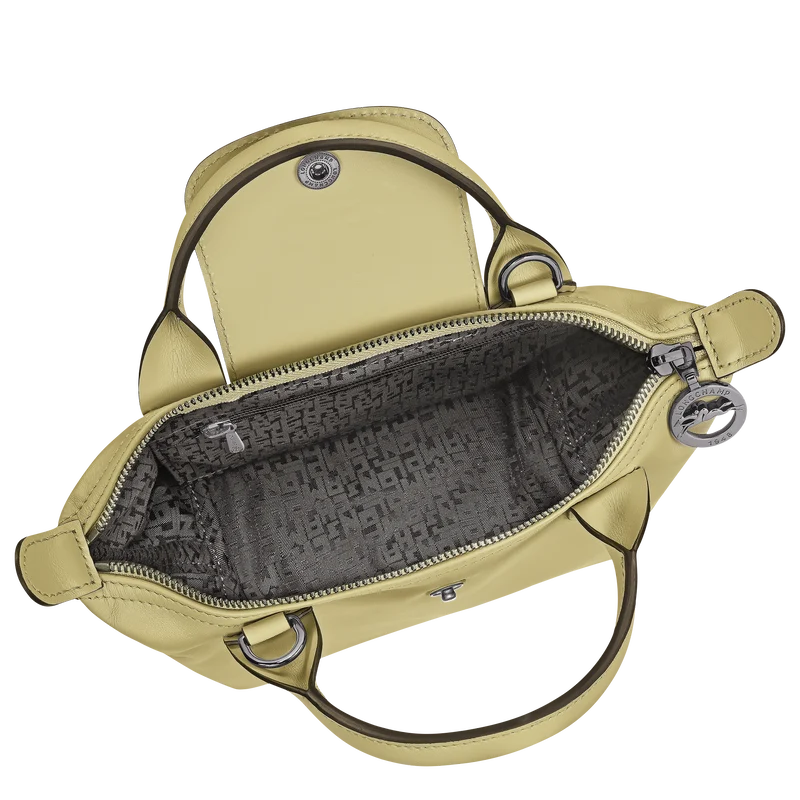 Longchamp Le Pliage Xtra XS Leather Top Handle Bag Pistachio Interior Detail