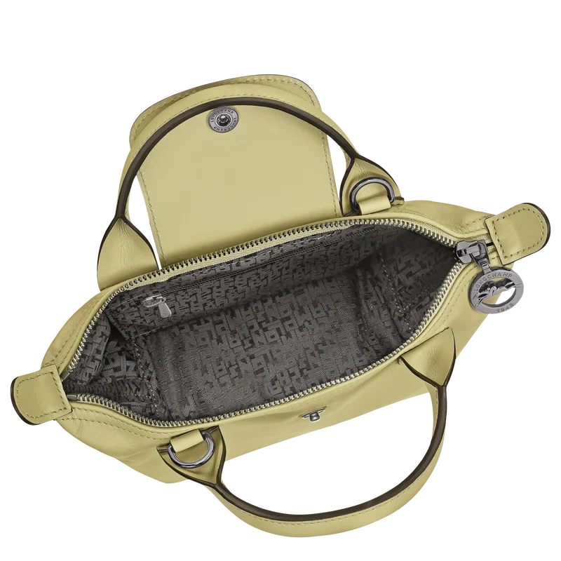 Longchamp Le Pliage Xtra XS Leather Bag Pistachio light green interior detail