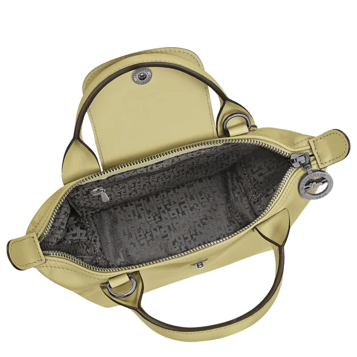 Longchamp Le Pliage Xtra XS Leather Bag Pistachio light green interior detail