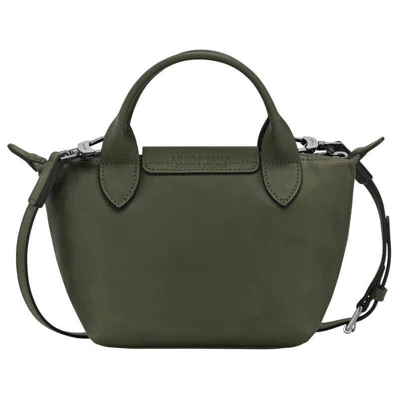 Longchamp Le Pliage Xtra XS Leather Top Handle Bag Fir Dark Green Back View