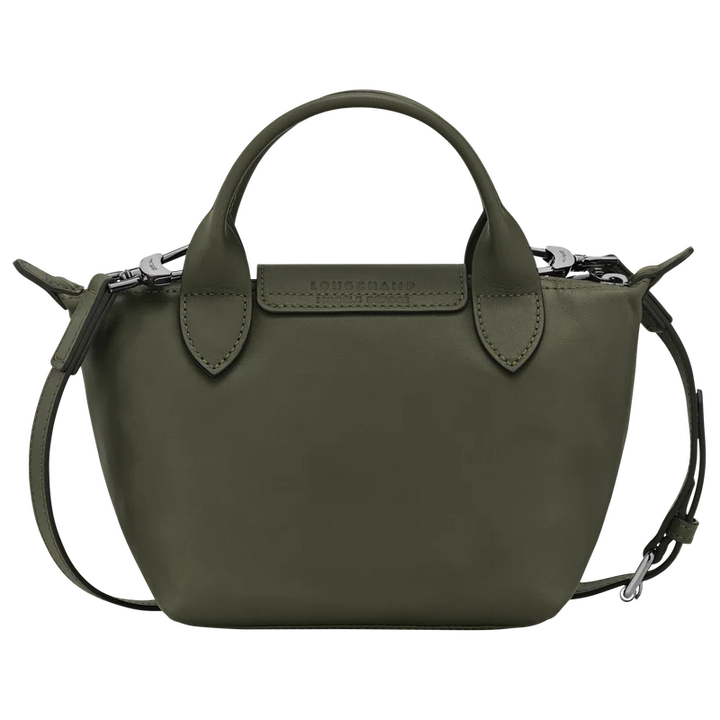Longchamp Le Pliage Xtra XS Leather Top Handle Bag Fir Dark Green Back View