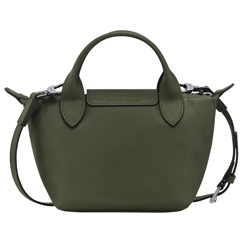 Longchamp Le Pliage Xtra XS Leather Bag Fir dark green back view