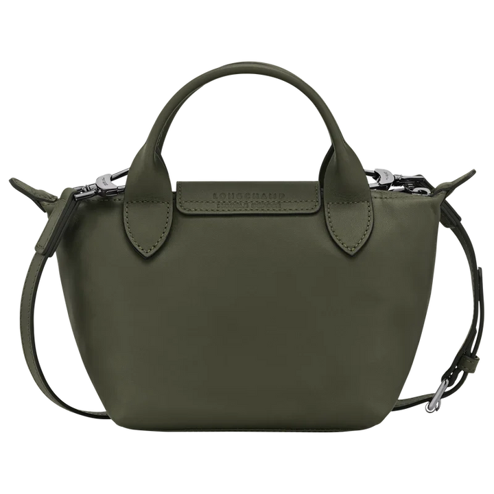 Longchamp Le Pliage Xtra XS Leather Bag Fir dark green back view