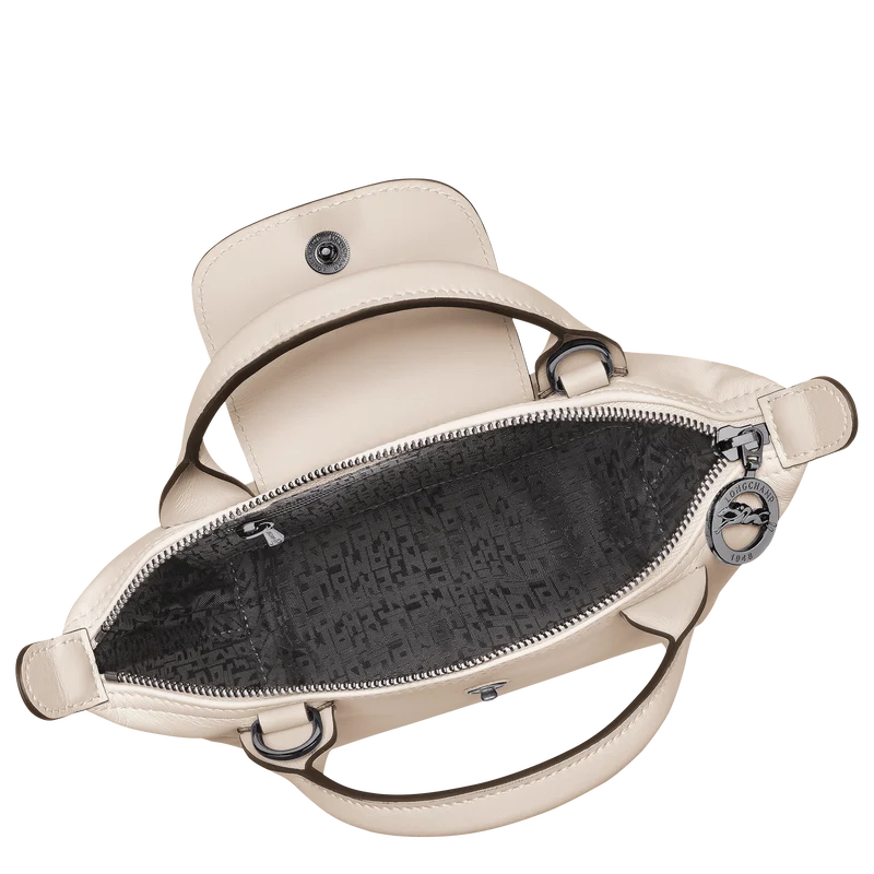 Longchamp Le Pliage Xtra XS Leather Bag Paper cream interior detail