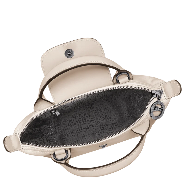 Longchamp Le Pliage Xtra XS Leather Bag Paper cream interior detail