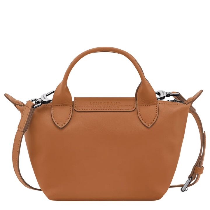 Longchamp Le Pliage Xtra XS Leather Bag Cashew orange-brown back view