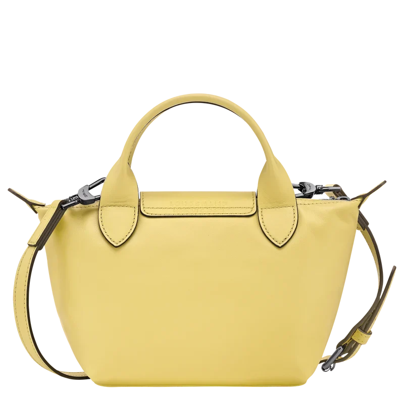 Longchamp Le Pliage Xtra XS Leather Bag Lime yellow back view