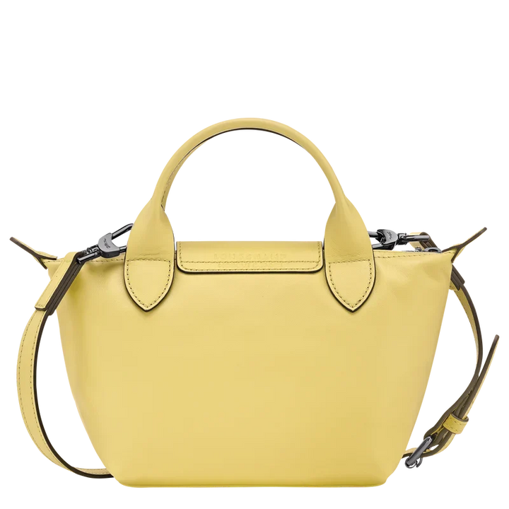 Longchamp Le Pliage Xtra XS Leather Bag Lime yellow back view