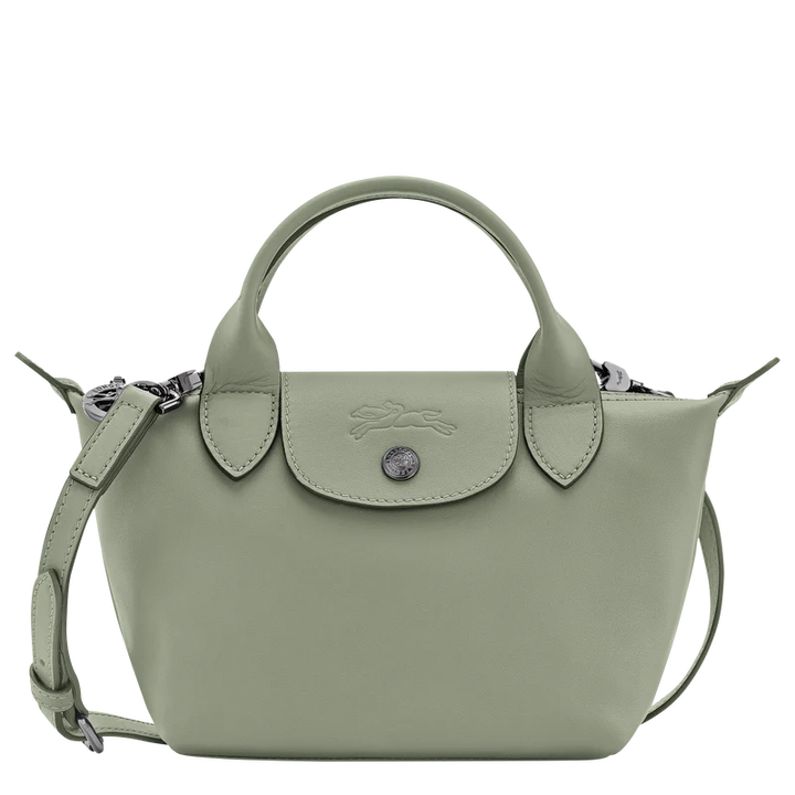 Longchamp Le Pliage Xtra XS Leather Top Handle Bag Tundra Sage Green