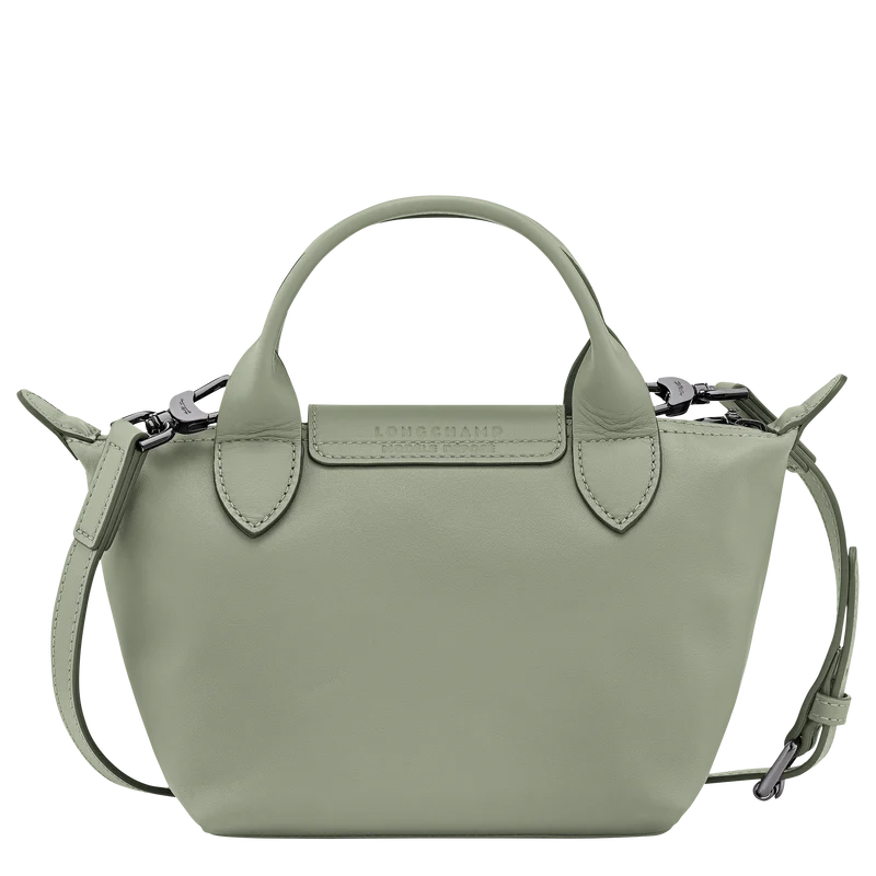 Longchamp Le Pliage Xtra XS Leather Top Handle Bag Tundra Sage Green Back View