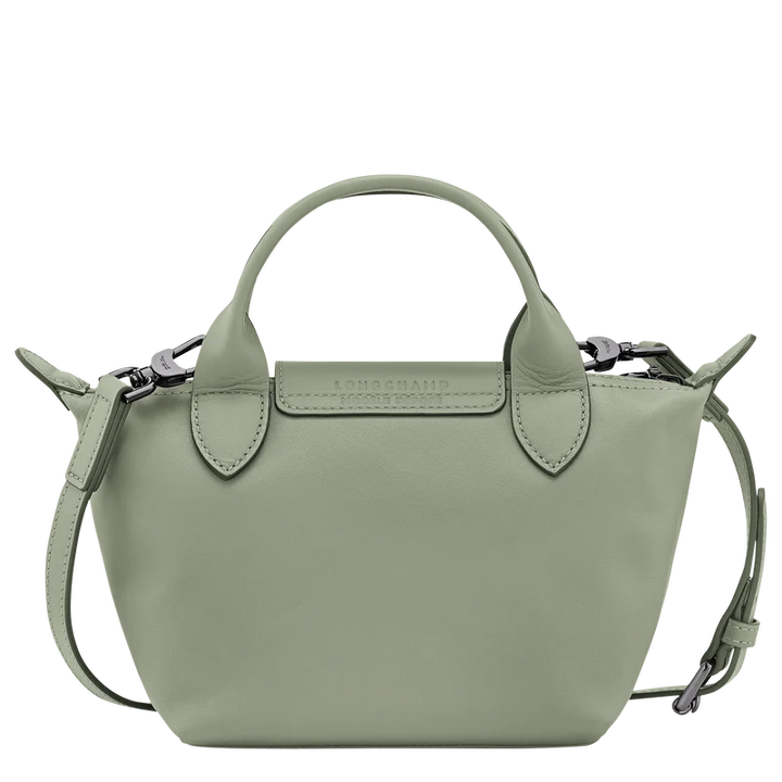 Longchamp Le Pliage Xtra XS Leather Top Handle Bag Tundra Sage Green Back View