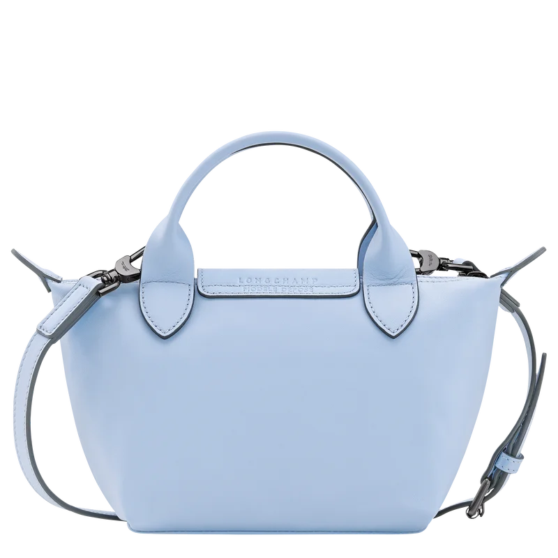 Longchamp Le Pliage Xtra XS Leather Bag Wave sky blue back view