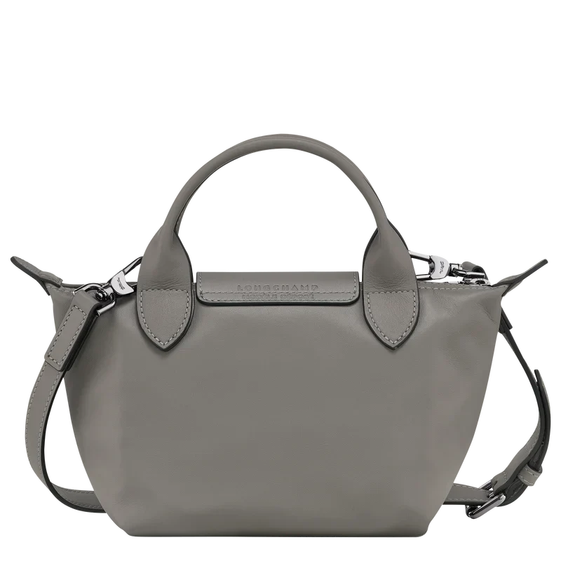 Longchamp Le Pliage Xtra XS Leather Bag Turtledove grey-taupe back view