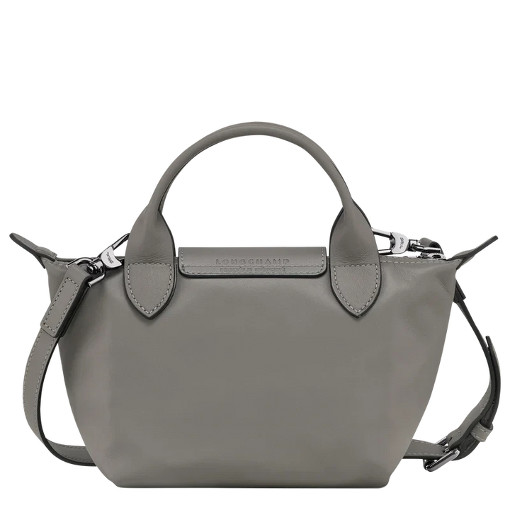 Longchamp Le Pliage Xtra XS Leather Bag Turtledove grey-taupe back view