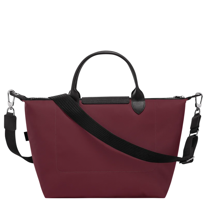 Longchamp Le Pliage Energy L Top Handle Crossbody Bag Burgundy Wine Red side view
