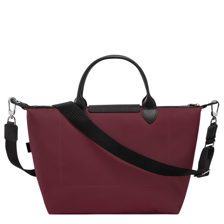 Longchamp Le Pliage Energy L Top Handle Crossbody Bag Burgundy Wine Red side view