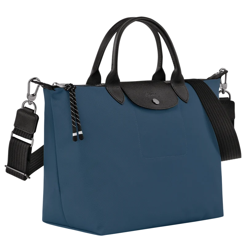 Longchamp Le Pliage Energy L Top Handle Crossbody Bag Ink Blue front view