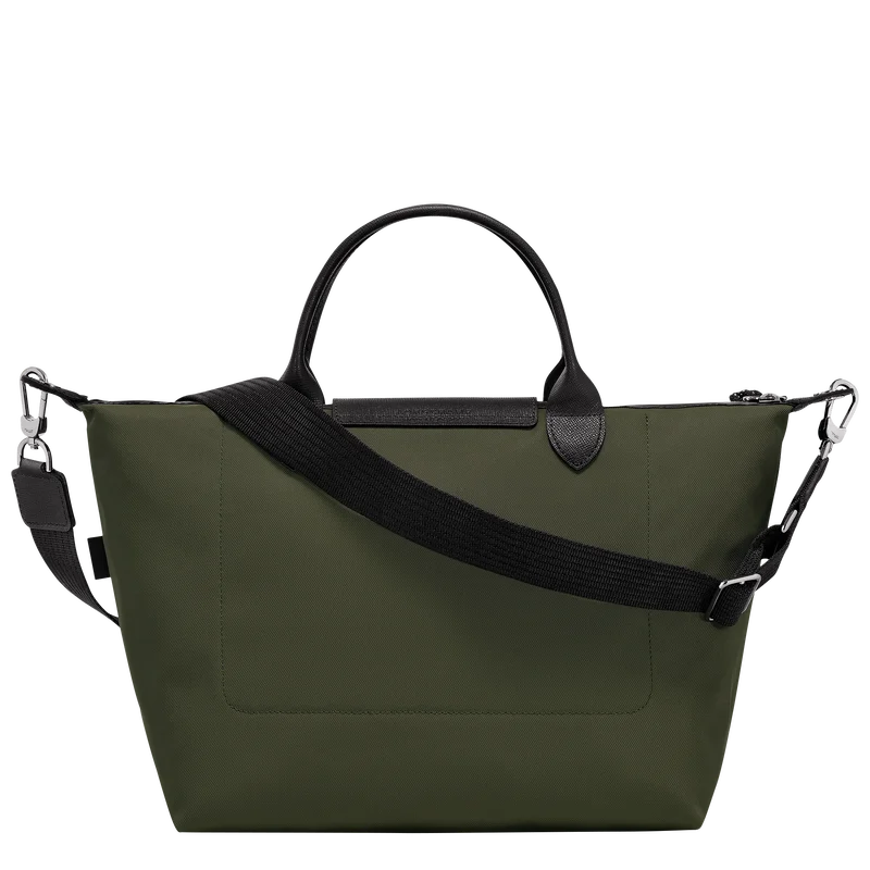 Longchamp Le Pliage Energy L Top Handle Crossbody Bag Khaki Olive Green side view