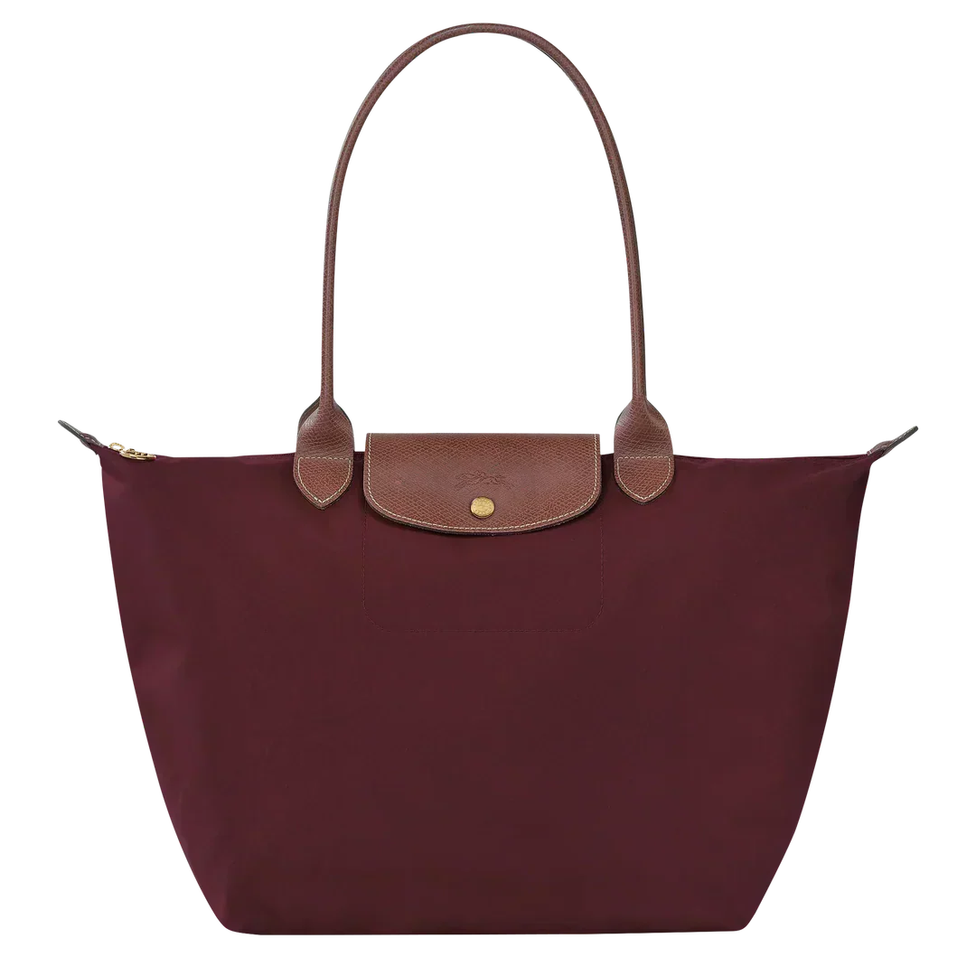 Longchamp Le Pliage Large Tote Bag Burgundy Wine Red front view