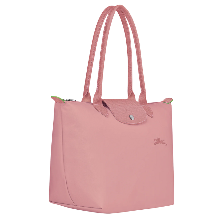 Longchamp Le Pliage Green Medium Tote Bag Petale Pink Front View Sustainable Eco
