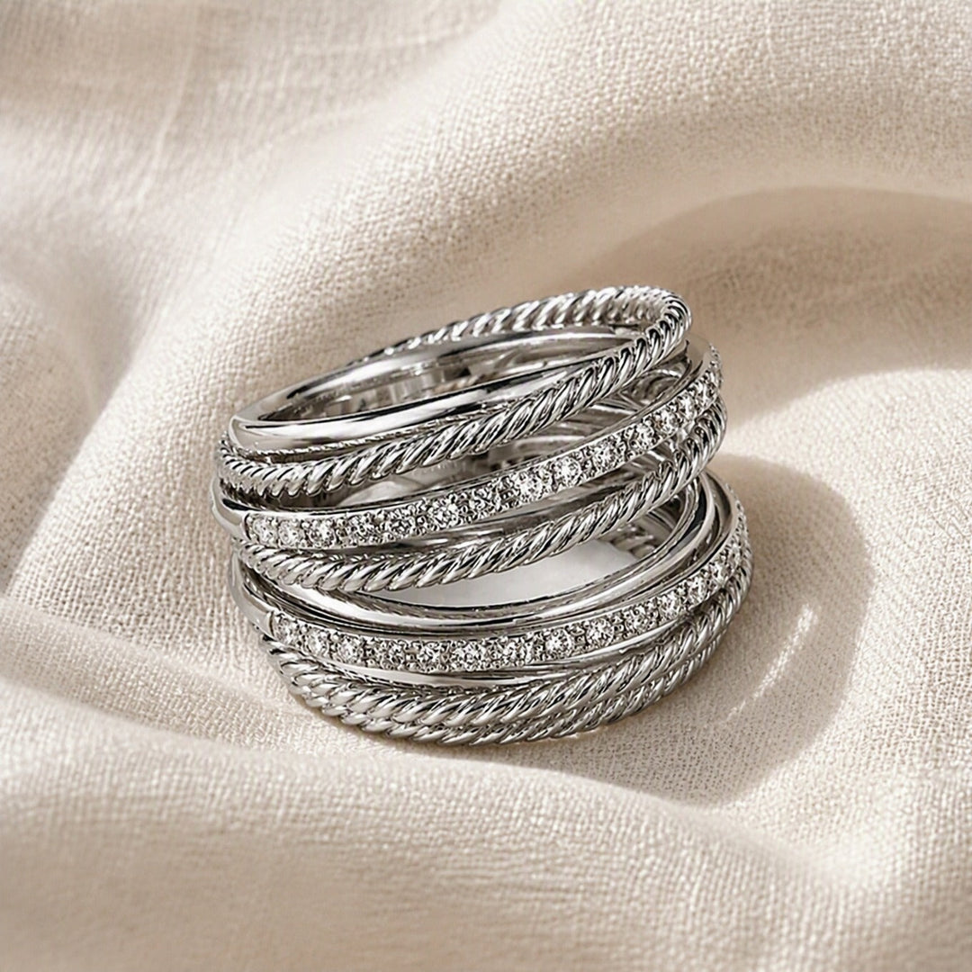 Main shot of the paved zirconia cross ring